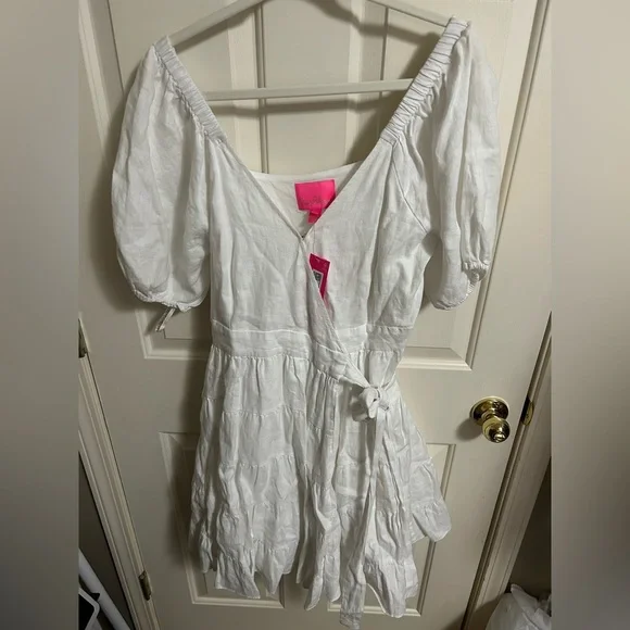 satin a line dress wedding Ladivine BD104W Cowl A Line Satin Bridal Gown, Off White / L